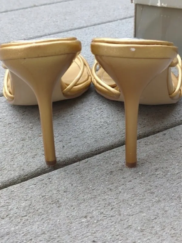 Delicious Open Toe Strappy Heel Sandals Gold Size 9 - Image 6