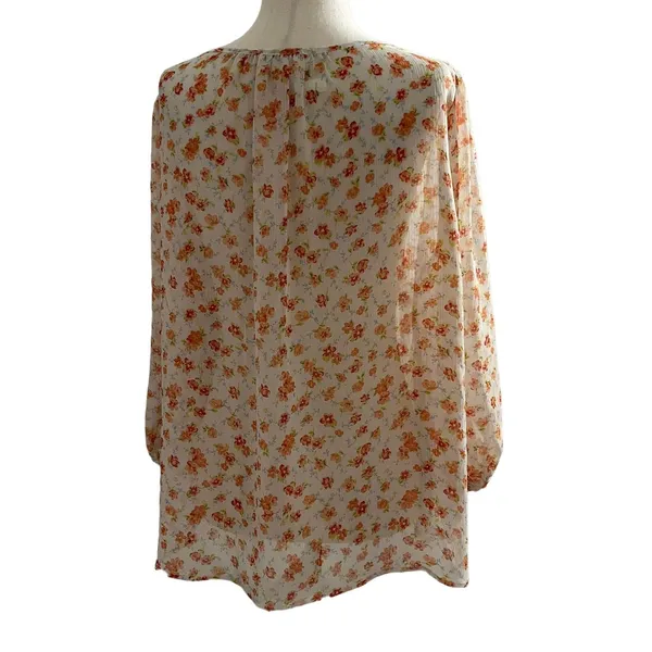 Altar'd State Women Size Medium Sheer Long Sleeve Floral Boho 15-167P - Image 4