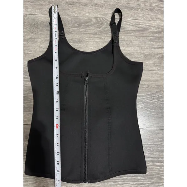Womens Black Waist Trainer Vest Shapewear Zipper Hook Closure Large L Faja‎ - Image 6