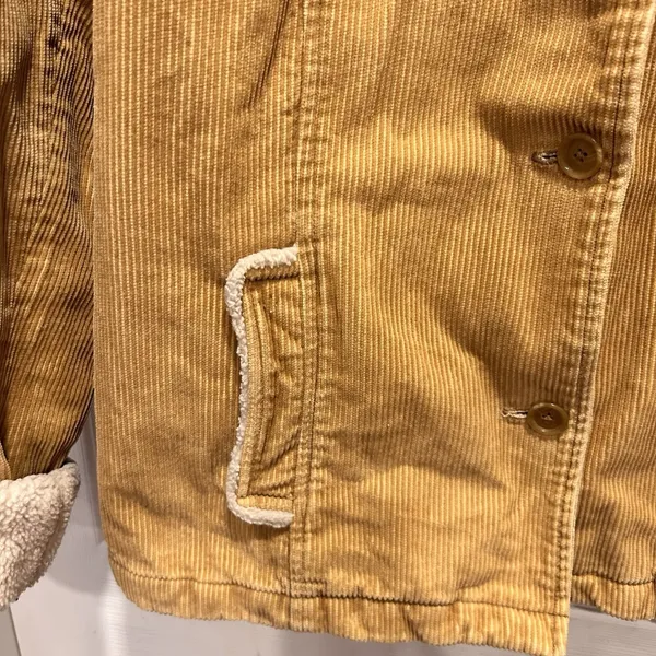 VTG‎ IZ Sport Womens Tan Corduroy Faux Shearling Lined Jacket M Western Rancher - Image 4