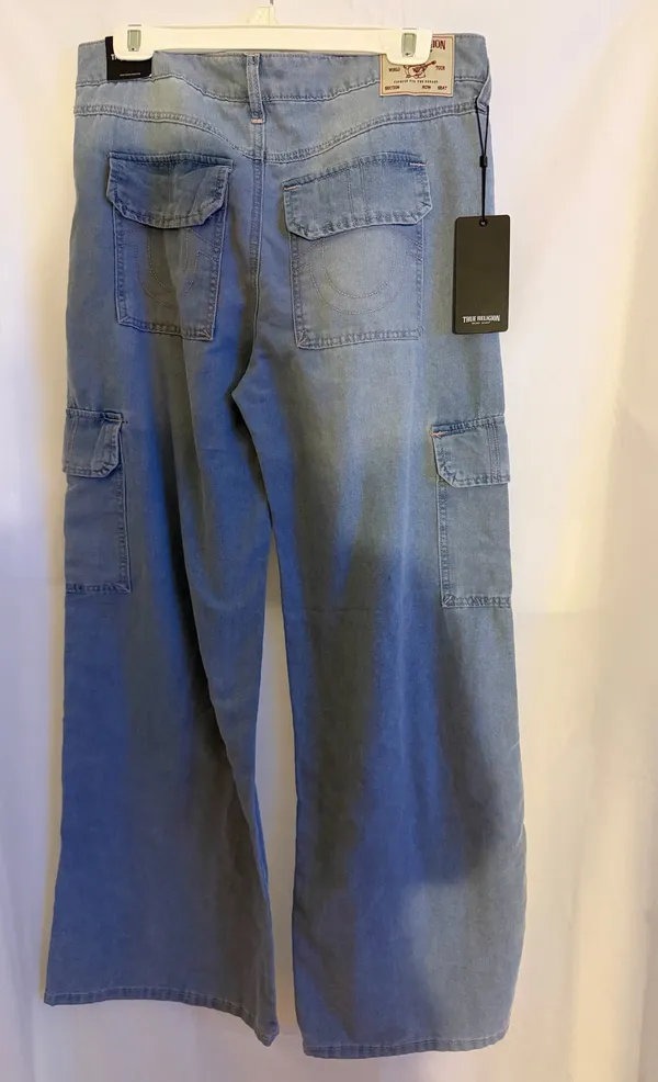 True Religion Bobbi Baggy Cargo Denim Jeans Size 29 - Image 2