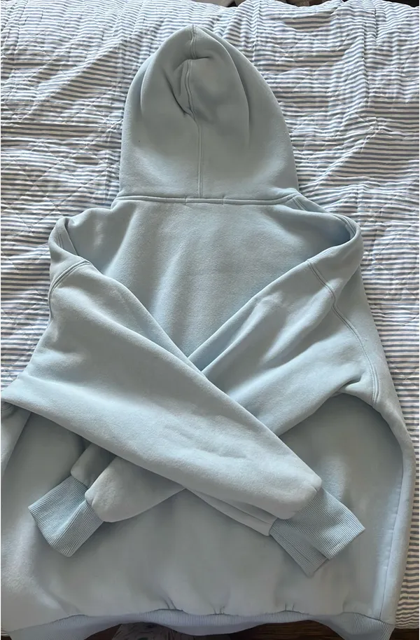 Light Blue Amazon Hoodie Plain - Image 3