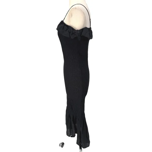 Anthropologie Celandine Off the Shoulder Smocked Midi Dress‎ Black Size XXS - Image 10