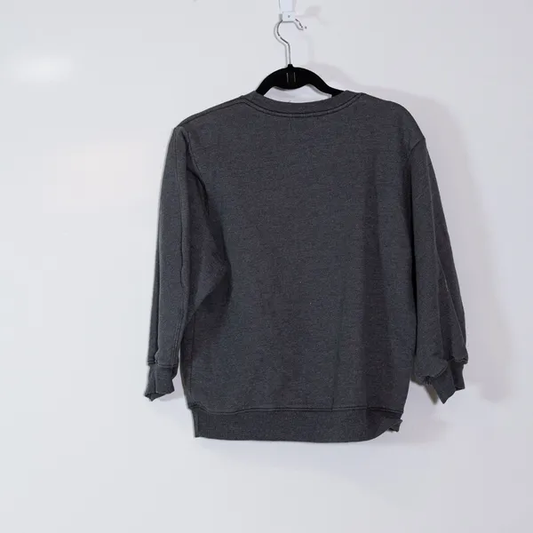 Agolde Thora 3/4 Sleeve Cotton Blend Fleece Lined Crew Neck Pullover Sweater L - Image 4