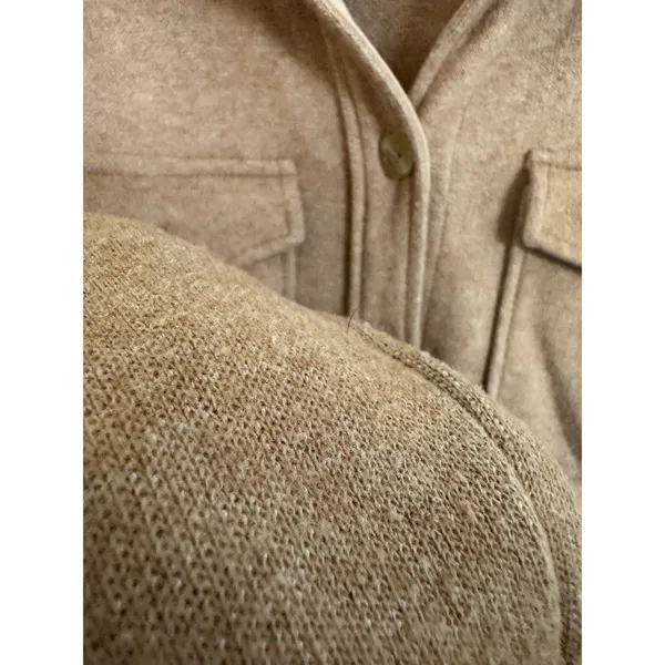 J.Crew tan wool shirt jacket size xs - Image 4