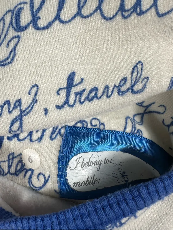 Lululemon Scuba Hoodie II 6 Manifesto Script White Blue Rare Vintage Y2K‎ - Image 9