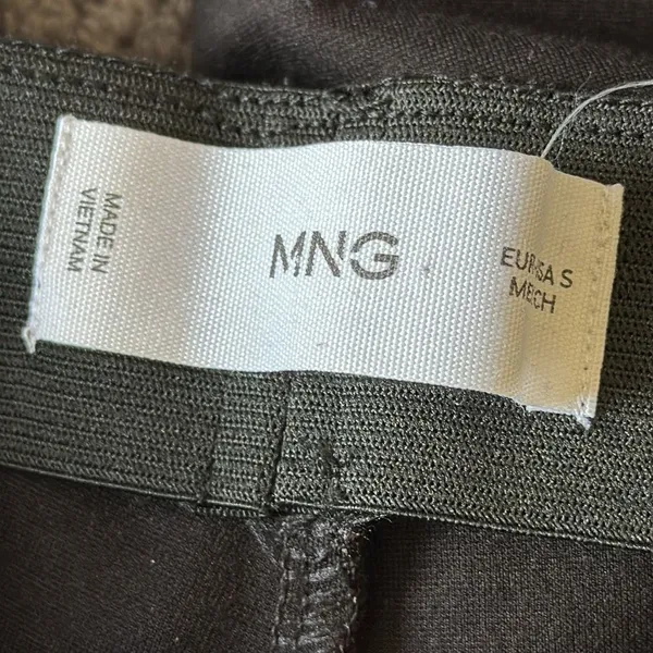 Mango Black Straight Leg Trousers Small High Waist‎ Slit Hem Work Pants - Image 8