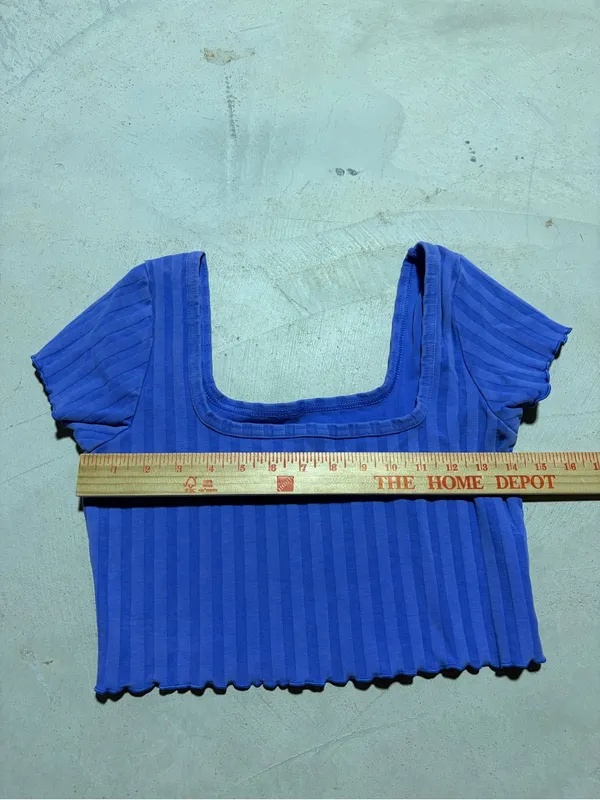 Aerie offline OG Square-Neck Ribbed Crop Top MEDIUM purple/blue - Image 2