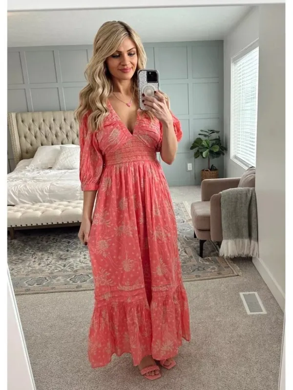 FREE PEOPLE Golden Hour Maxi in Electropop Combo Size Medium - Image 15