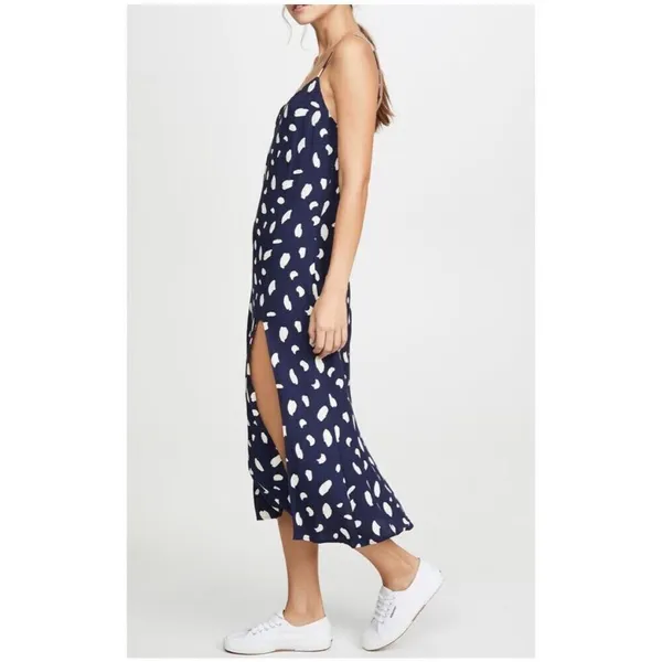 Reformation Crimini blue splatter Y2K 0 crepe midi slip sundress - Image 2