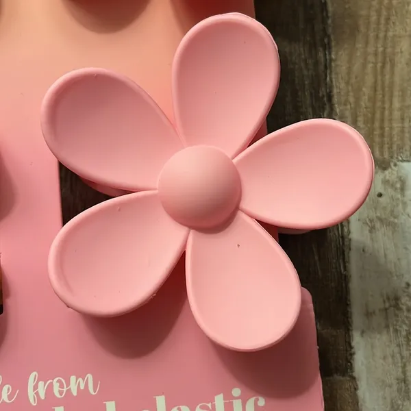 Pink Linen Set of Four Flower Claw Clips NWT - Image 5