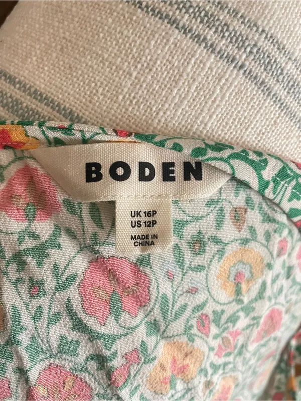 Boden Floral V-Neck Tiered Midi Maxi Dress US 12 Petite - Image 4