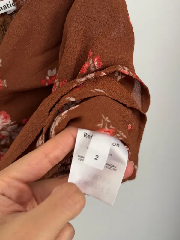 Reformation 2 Bustier Cami Top Nona Light Brown Floral Cottage Coquette Fairy‎ - Image 4