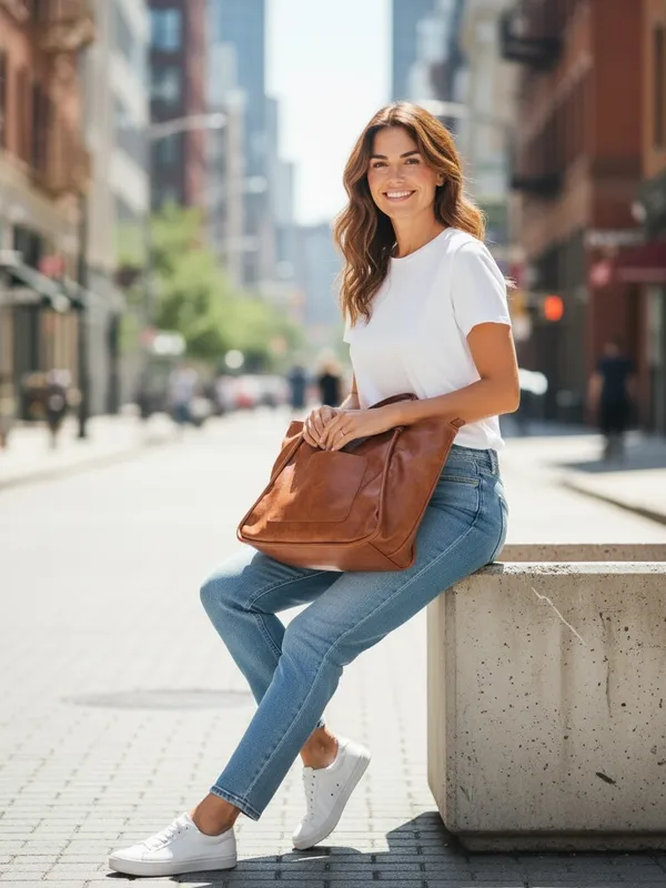 Classic Brown Vegan Leather Tote Bag – Timeless Everyday Carry - Image 4