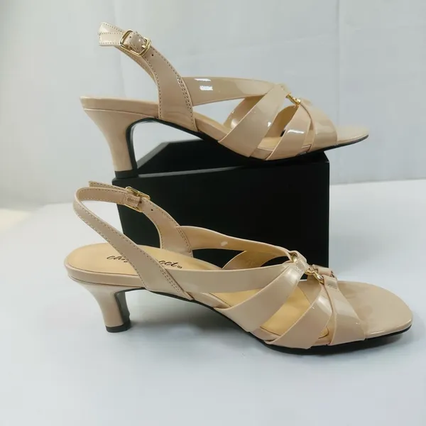 Easy Street Beige Strappy Heels - Image 3