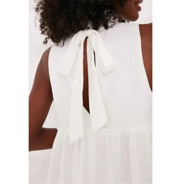 Tuckernuck Pomander Place Morgan Lightweight Gauze Ruffle Neckline Bow Dress - Image 6