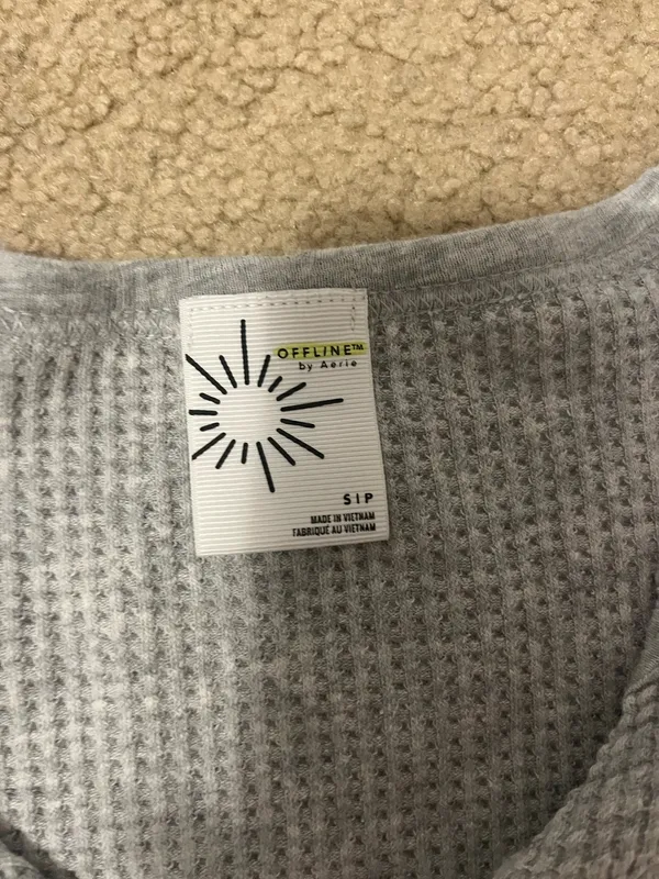 Aerie Gray Waffle Knit Sweater - Image 3