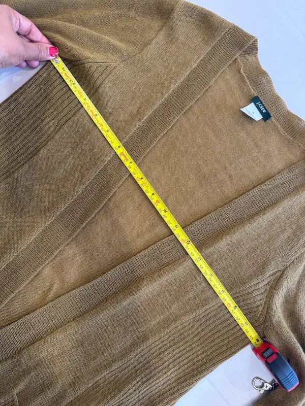 J crew mustard open front pocket knit cardigan  - Image 8