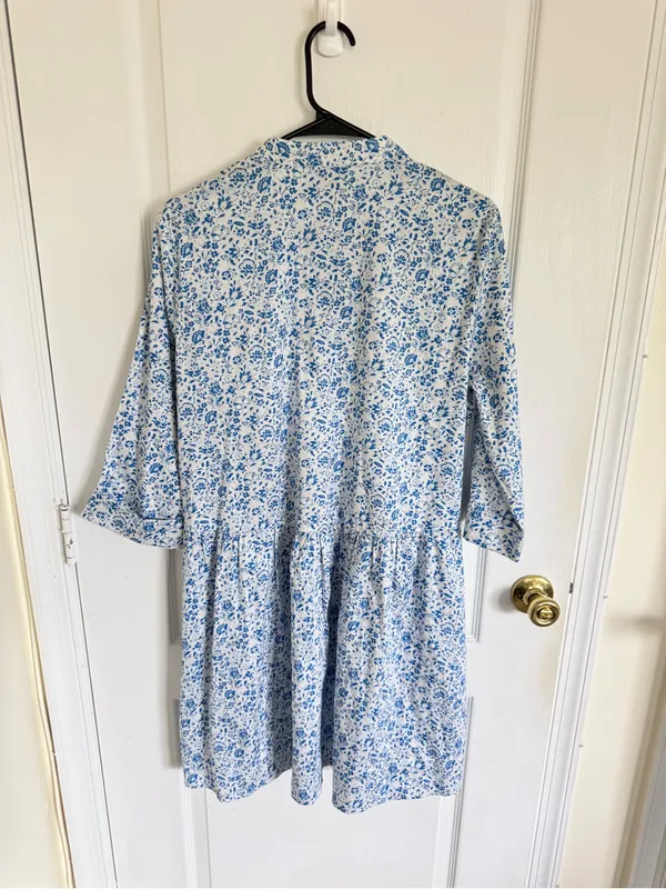 Tuckernuck Royal Shirt Dress in Blue Floral - Image 7