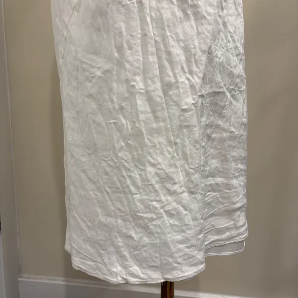 Amanda Uprichard Clarisse Dress White Linen Midi Keyhole Preppy Coastal Small - Image 9