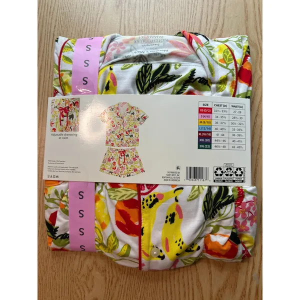 New Women’s 2Pc Member's Mark Shirt & Shorts Fruit Print Pajamas Set Small 4/6 - Image 5