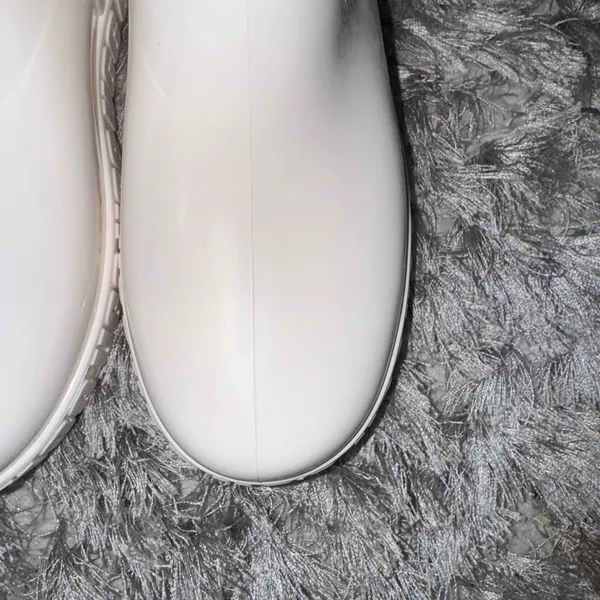 UGG Drizlita Rain Boots Women 5 White Waterproof Rubber Ankle Sheepskin Insole‎ - Image 10