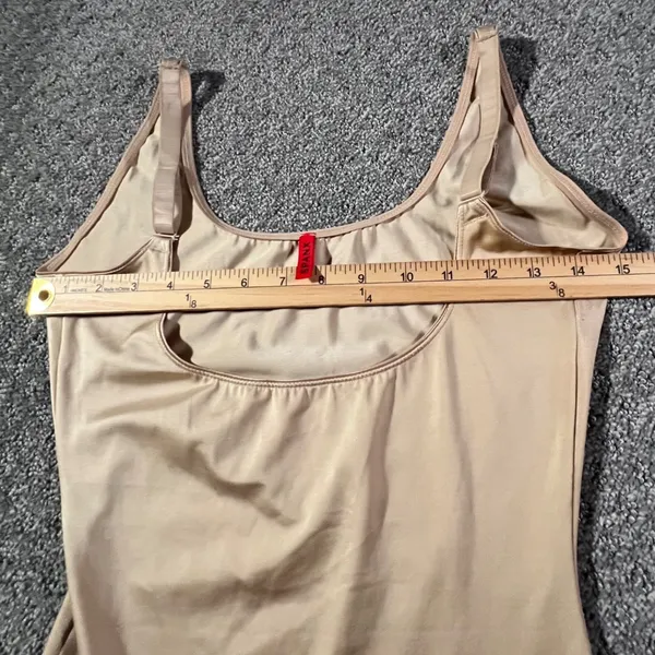 Spanx Shapewear Bodysuit Womens Large Beige Mid-Thigh Scoop Neck Firm‎ Control - Image 8