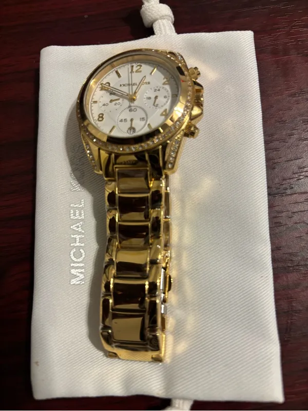 NWOT Michael Kors Gold and White Crystal-Accent Watch, MK6762-Needs Battery - Image 6