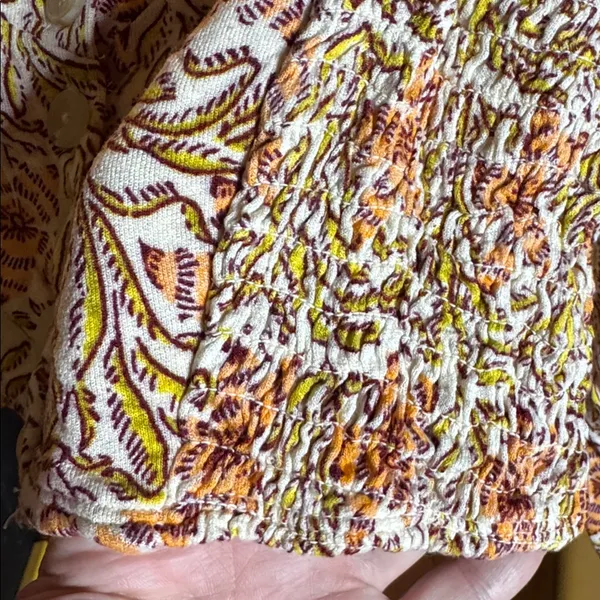 Urban Outfitters Floral Puff Sleeve Peasant Boho Crop Top Size Small - Image 6