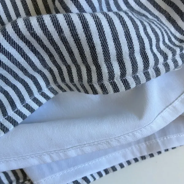 Old Navy Womens XL Blue White‎ Striped Off Shoulder Ruffle Sleeve Mini Dress - Image 8