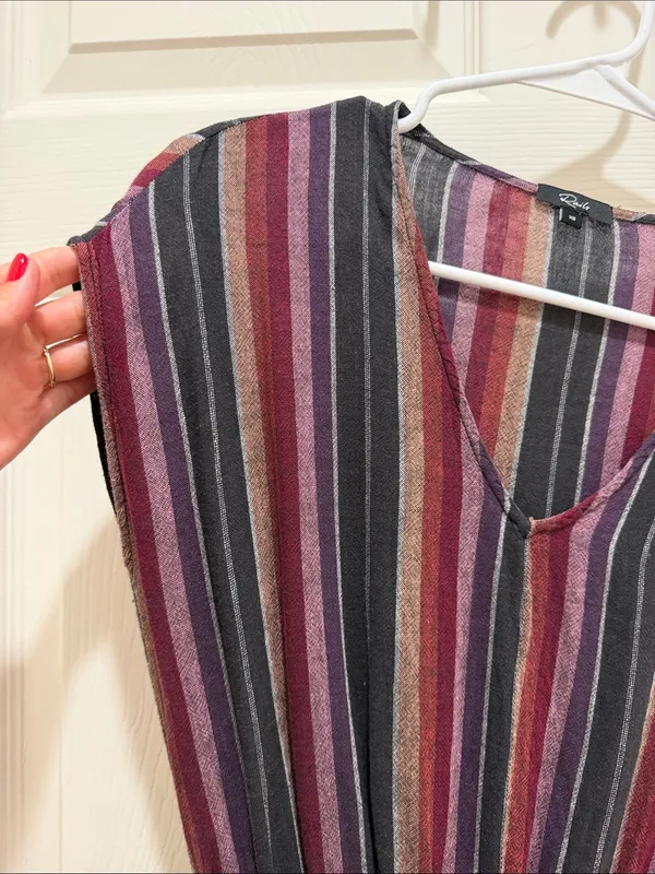 Rails Lucca Linen Blend Smocked Mini Dress Brava Multi-Color Stripe Size XS - Image 5