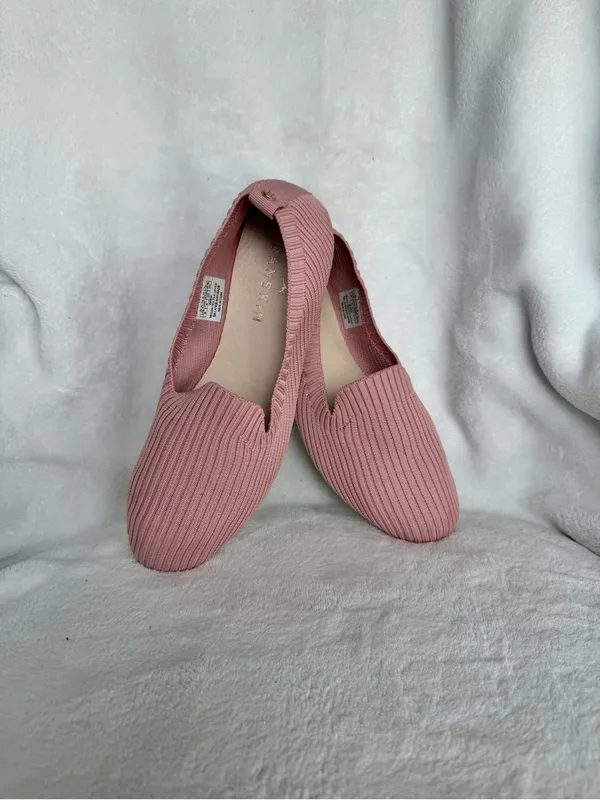 Danskin HOPE Ballet Flats Brown Ribbed Knit Slip On Memory Foam Womens 6 - Image 7