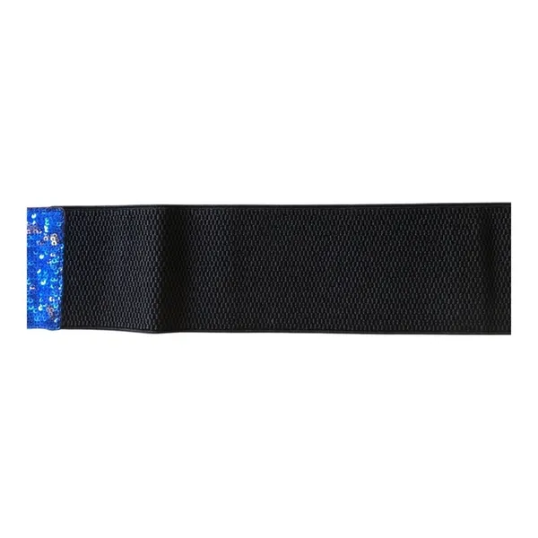 Y2K Blue Sequin Stretch Belt Rhinestone Buckle Glam Party Festival - Image 6