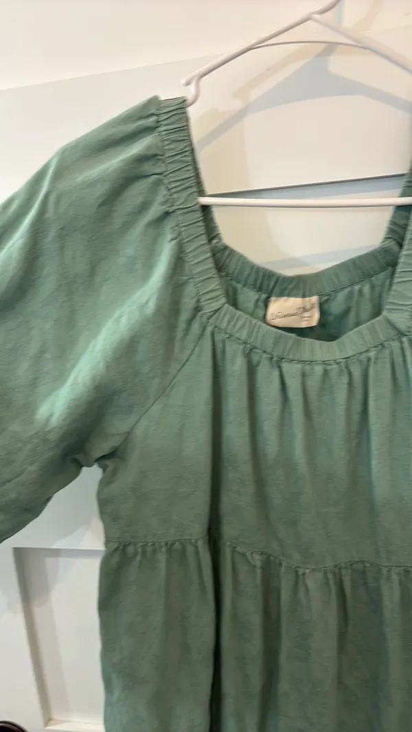 Universal Thread Blue Green Turquoise Long Sleeve Dress Square Neck - Image 6