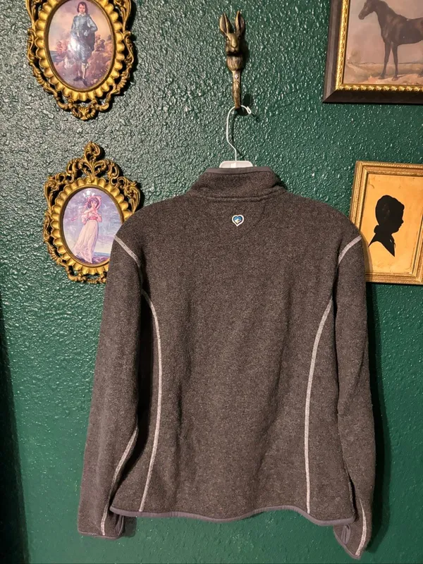 KUHL Gray Full Alpaca Zip Women’s Fleece Jacket Size Large - Image 2