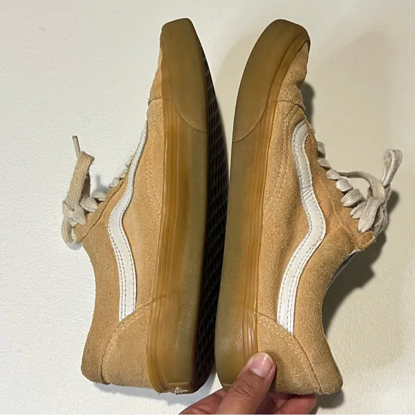 Vans Old Skool Low-Top Skate Shoes Tan Suede Size 8 - Image 5