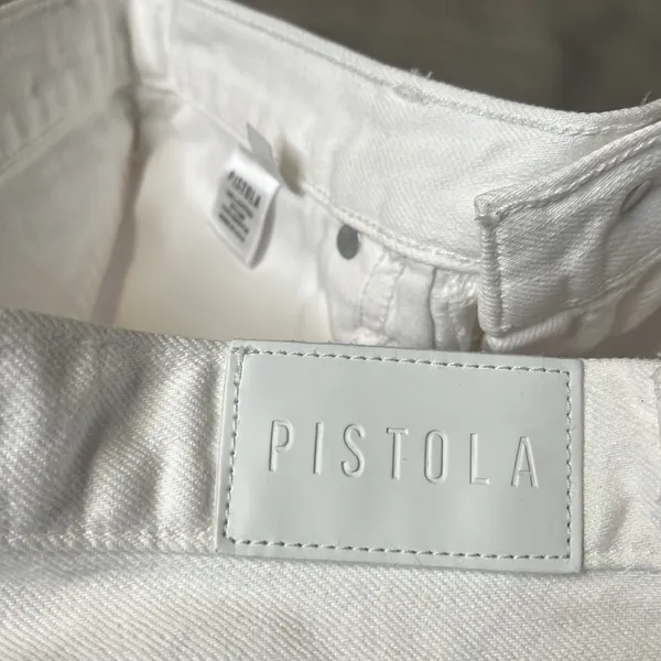 Pistola Nova High Rise Distressed Jean Shorts Size 28 Luxe White A-15 - Image 6