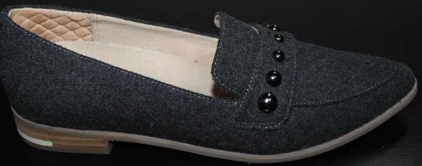 Women's Dr. Scholl's Faxon Studded Slip On Loafers Charcoal Gray Flats Size 7.5 - Image 2