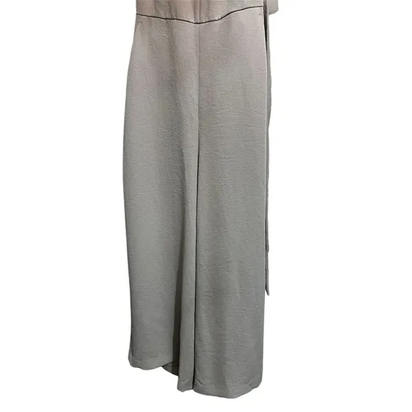 Wilfred Women's Sleeveless Jumpsuit Size 8 Gray V-Neck Waist Tie Casual - Image 2
