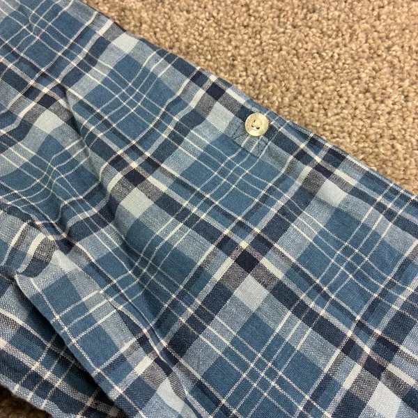 Lauren Ralph‎ Lauren Linen Plaid Shirt Womens S Blue Long Sleeve Button Preppy - Image 12