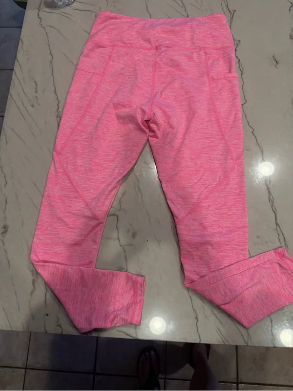 Cabana by Crown & Ivy Pink Space Dye High Waisted Athletic Leggings Pockets Med - Image 11