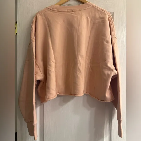 OFFLINE Aerie Throw-Back Crop Crewneck Ballet Dusty Pink Sweatshirt - size XL - Image 6