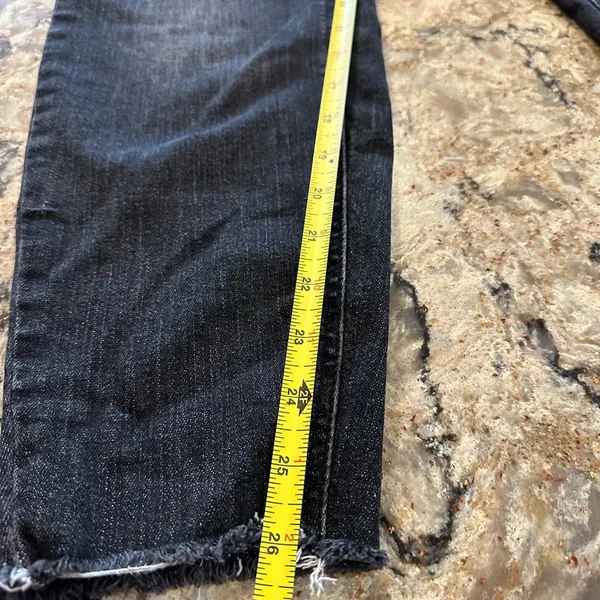 Judy blue Skinny Fit Black Jeans Size 16W Distressed Ankle Crop Pants Raw hem - Image 11
