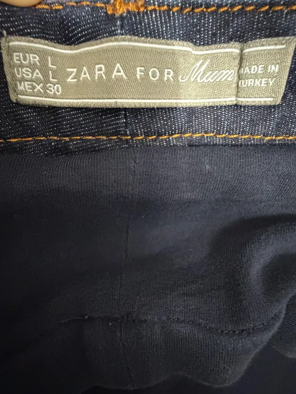 Zara Skirt Maternity Size Large Dark Wash Denim Stretch Panel(A543) - Image 9