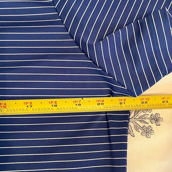 Nike Golf Tour Performance Dri Fit Striped Polo Shirt Blue Womens XL - Image 6