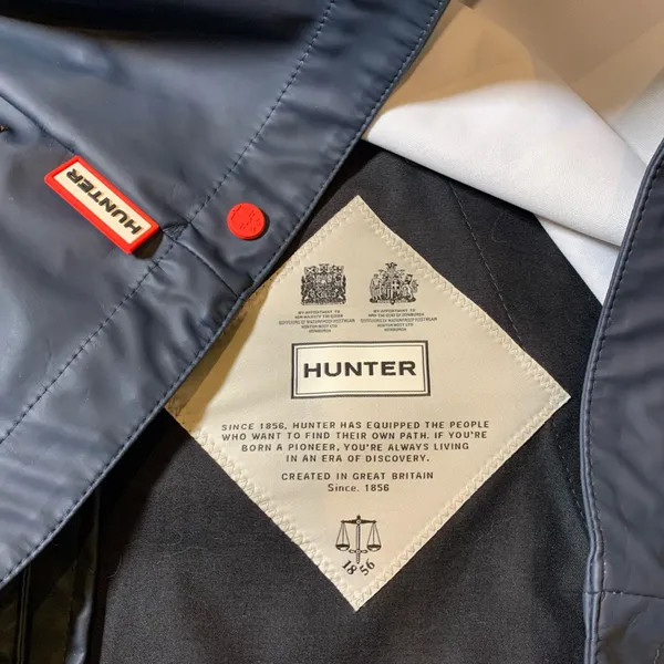 Hunter Original Women's Hooded Waterproof Rain Coat Navy XS (Flawed) - Image 4