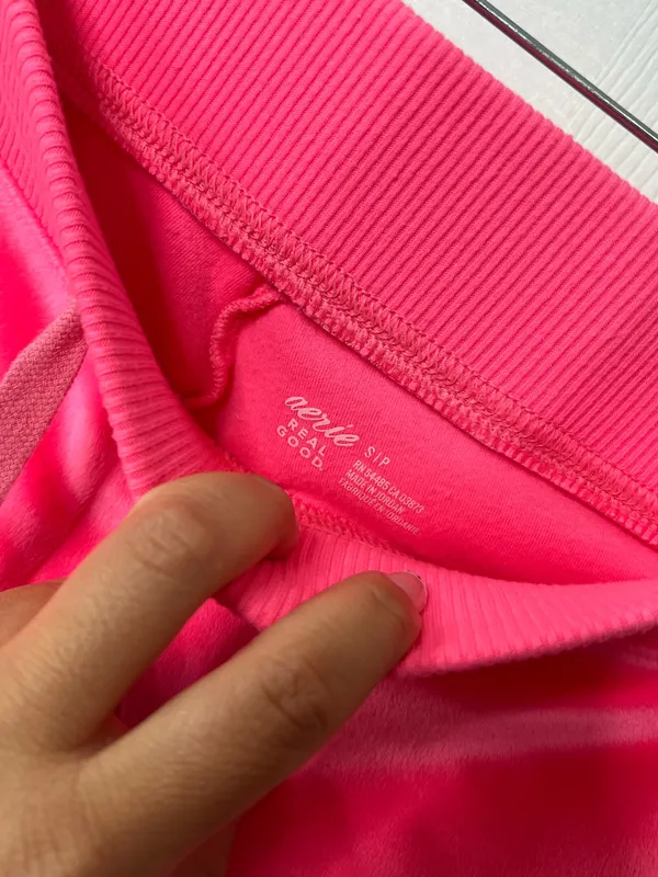 Aerie Velour Tracksuit Set Pink Y2K Lounge Pants Hoodie Coquette Barbiecore S - Image 9