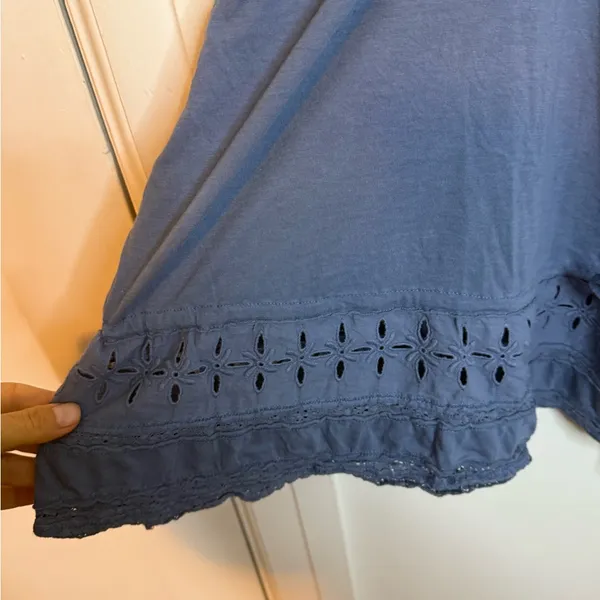 Abercrombie & Fitch Vintage 2000s Y2K Blue Eyelet Cami - Image 5