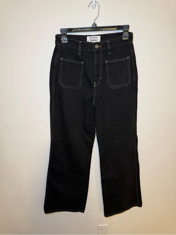 Reformation Jeans Alyssa High Rise Wide Leg Long Jeans - Image 3