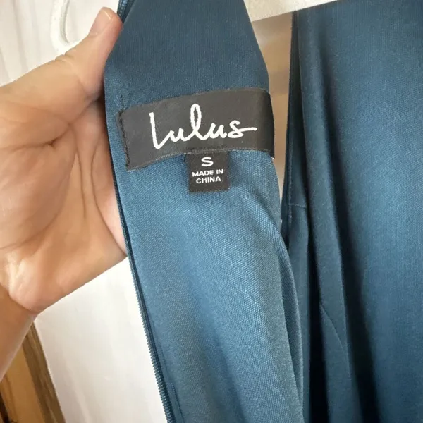 Lulus Margeaux Teal Cape Sleeveless Long Gown Size Small NWT - Image 8